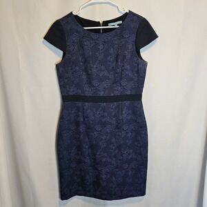 Antonio Melani Women's Floral Print Sheath Dress Black Sleeves Size 12